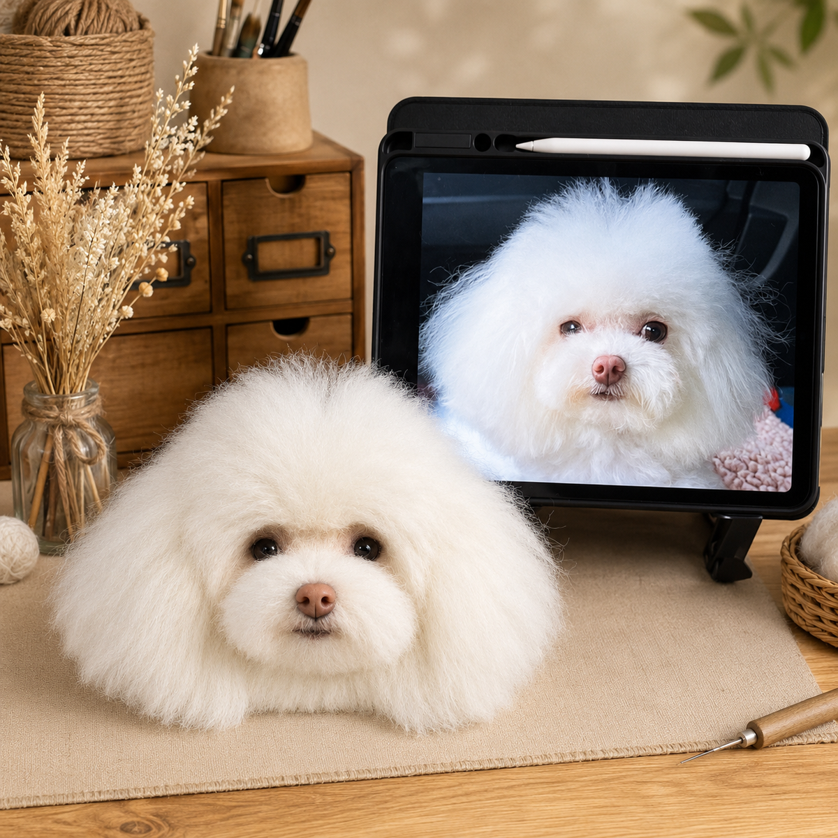 Custom Needle Felted Pet Portrait