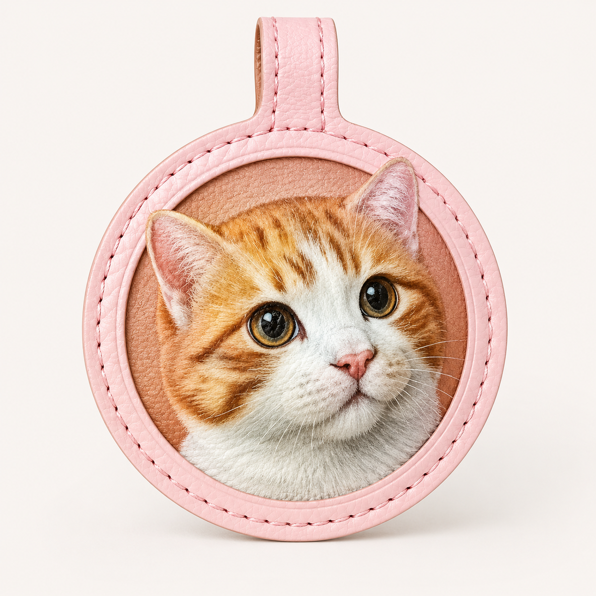 Custom Leather Carved Pet Portrait Keychain – Personalized Cat & Dog Memorial Gift